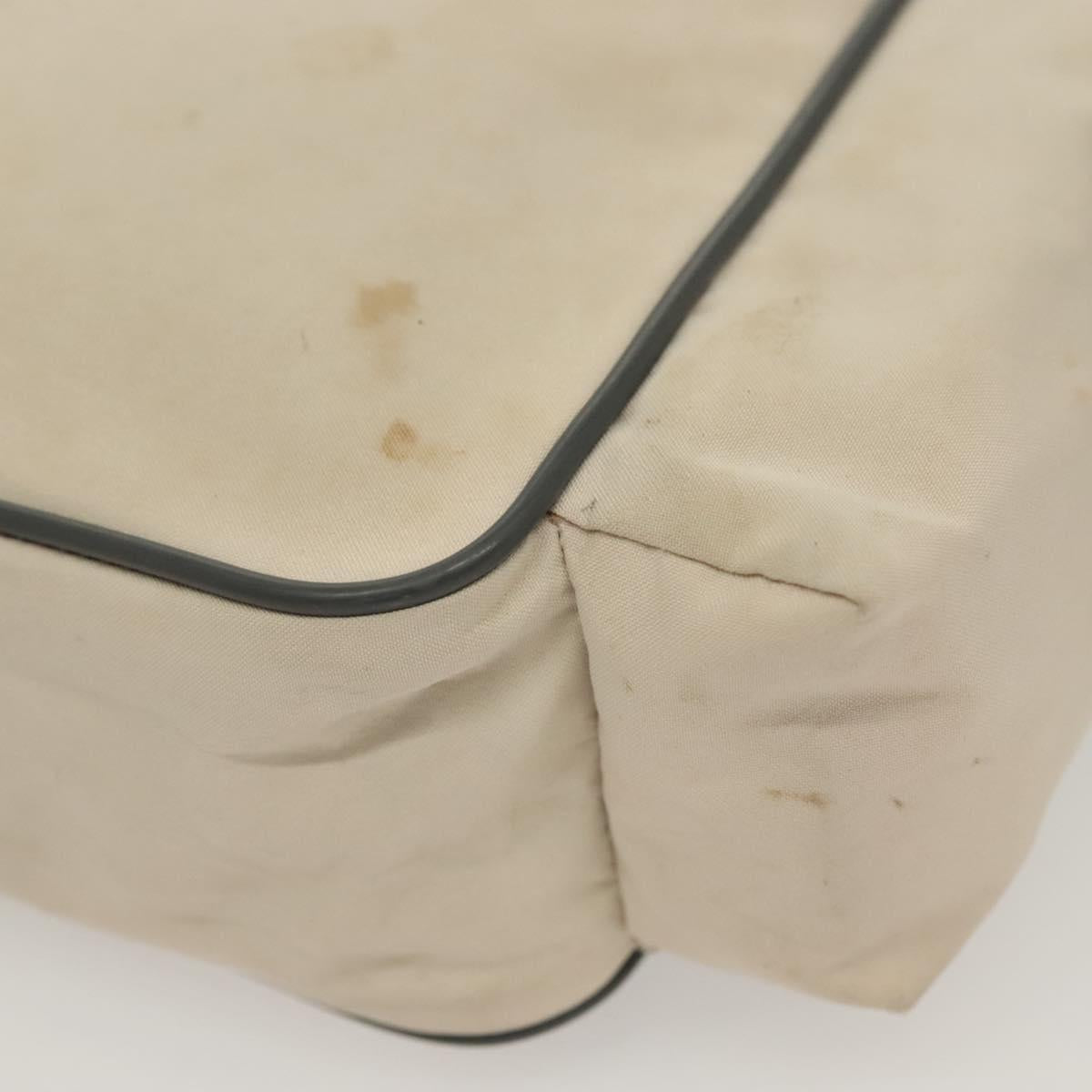 PRADA Sports Shoulder Bag Nylon White Silver Auth 138207