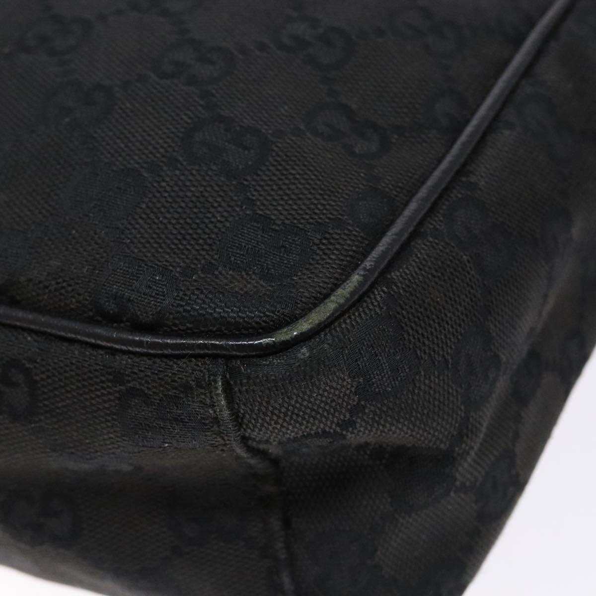 GUCCI GG Canvas Shoulder Bag Black Silver 03136 Auth 138213