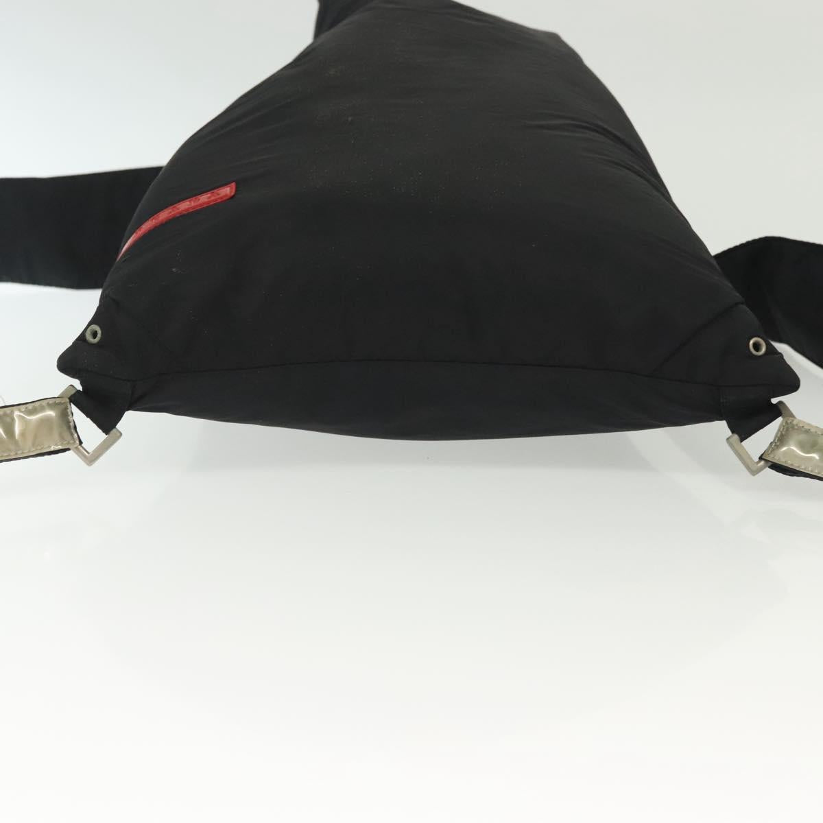 PRADA Sports Backpack Nylon Black Silver Auth 138214