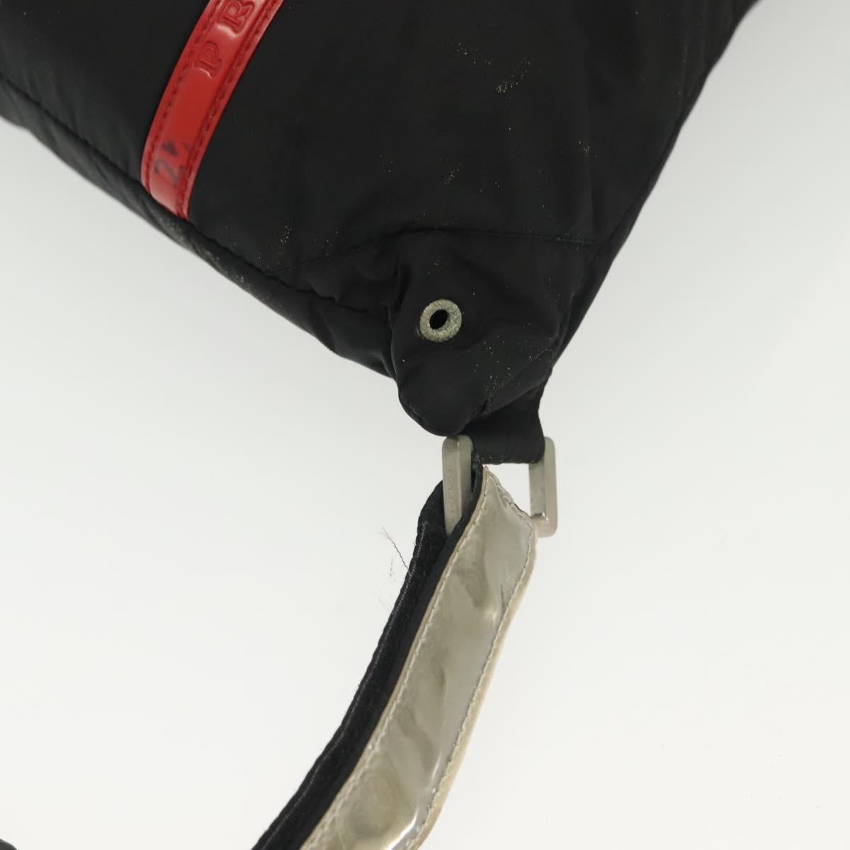 PRADA Sports Backpack Nylon Black Silver Auth 138214