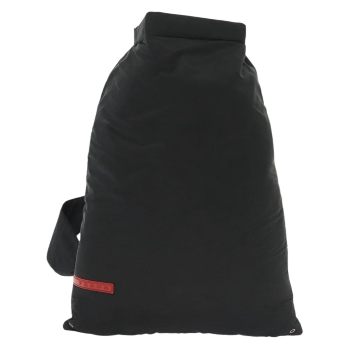 PRADA Sports Backpack Nylon Black Silver Auth 138214