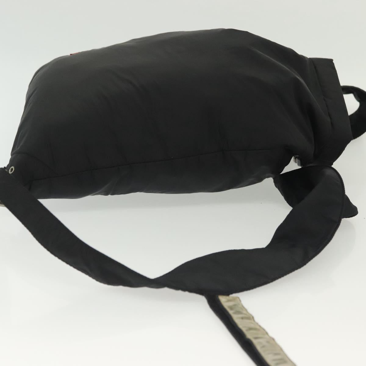 PRADA Sports Backpack Nylon Black Silver Auth 138214