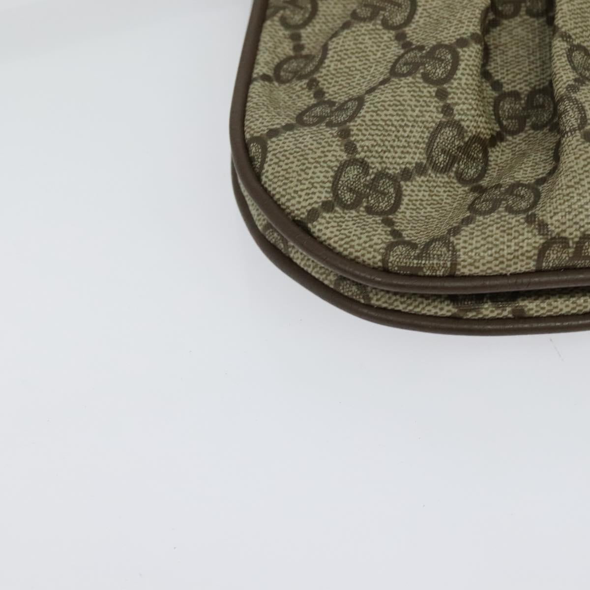 GUCCI GG Supreme Web Sherry Line Bag PVC Beige Gold 14 02 051 Auth 138219