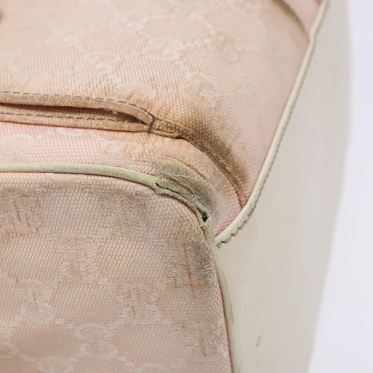 GUCCI GG Canvas Abbey Hand Bag Pink Gold 153026 Auth 138220