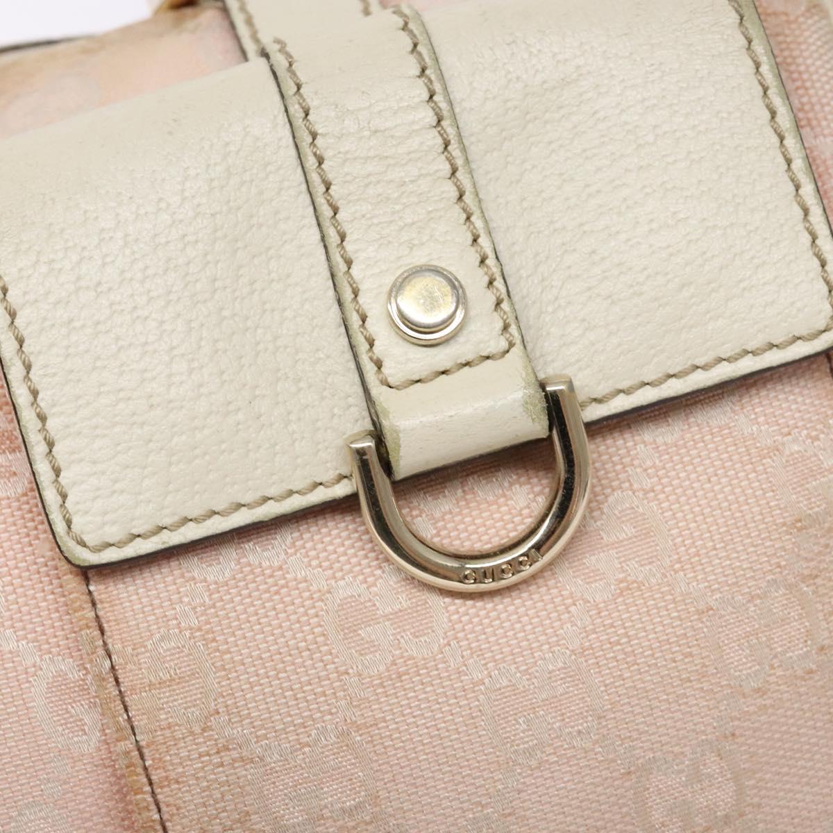 GUCCI GG Canvas Abbey Hand Bag Pink Gold 153026 Auth 138220