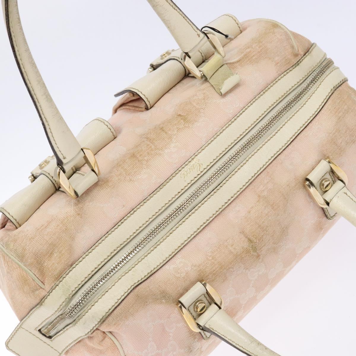 GUCCI GG Canvas Abbey Hand Bag Pink Gold 153026 Auth 138220