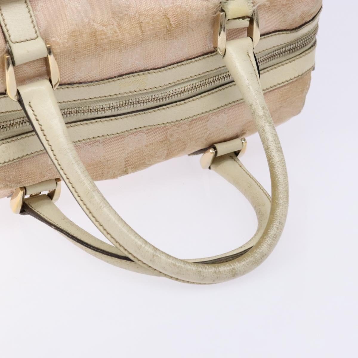 GUCCI GG Canvas Abbey Hand Bag Pink Gold 153026 Auth 138220
