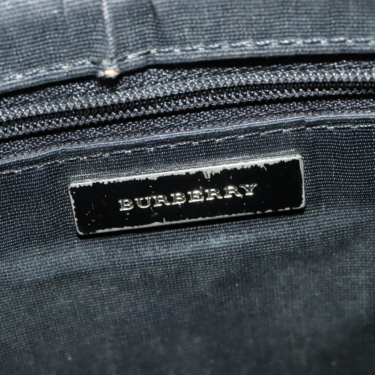 BURBERRY Nova Check Shoulder Bag Canvas Beige Silver Auth 138221