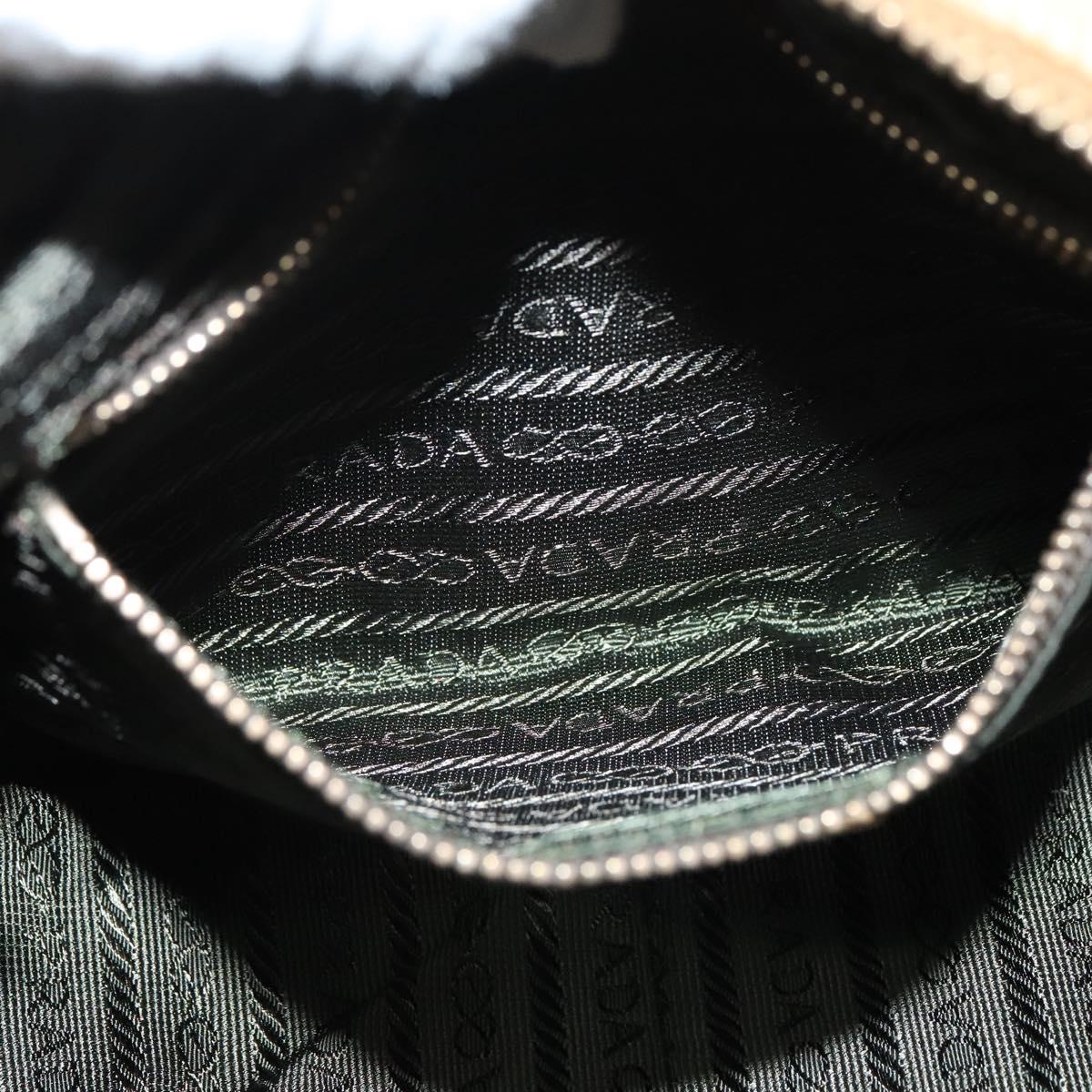 PRADA Shoulder Bag Nylon Beige Gold Auth 138224