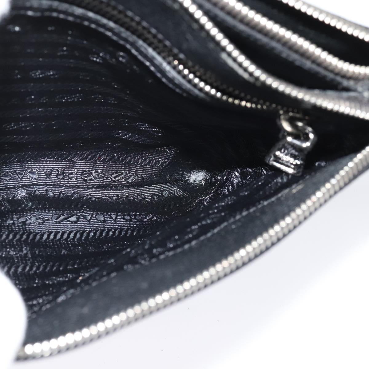 PRADA Shoulder Bag Leather Black Silver Auth 138225