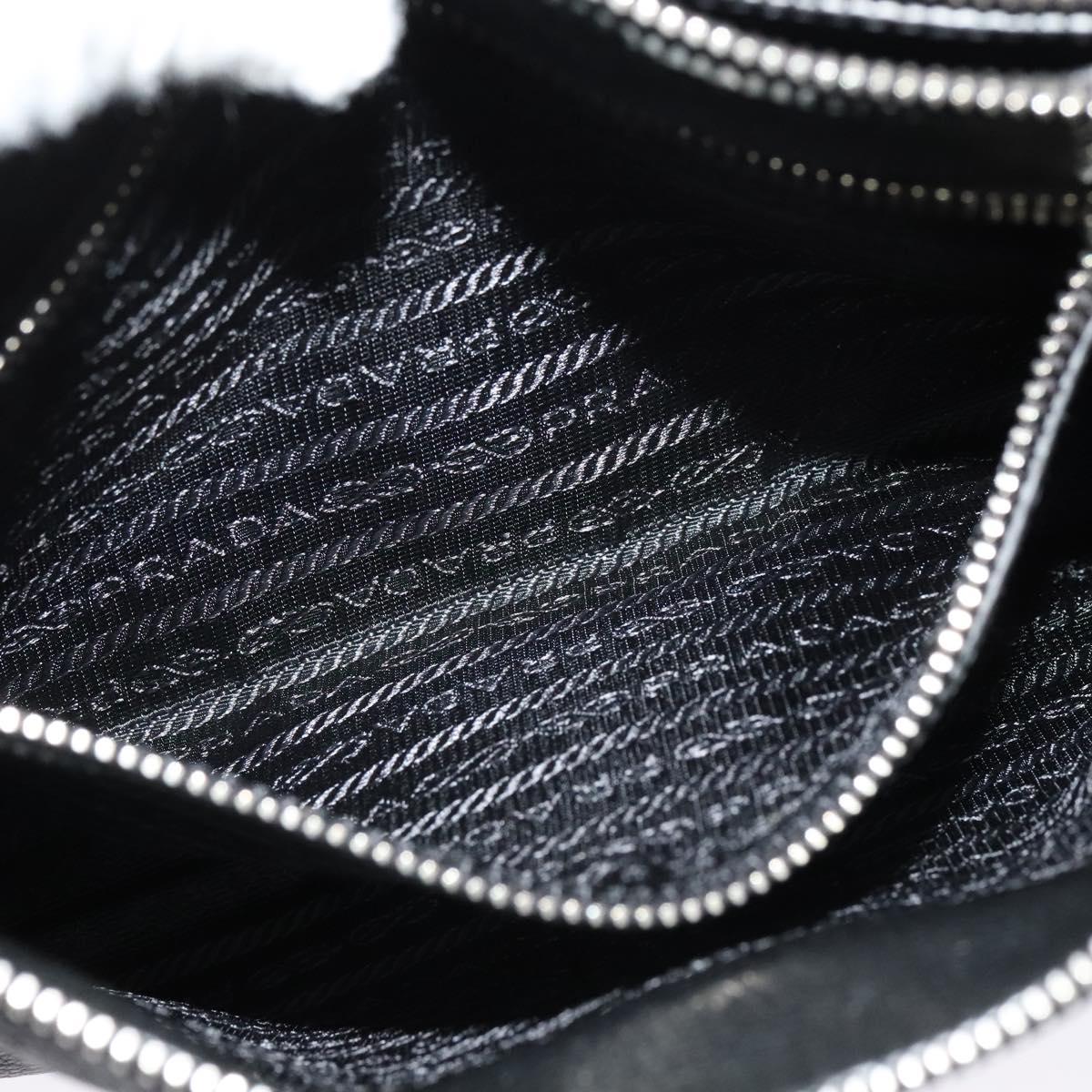 PRADA Shoulder Bag Leather Black Silver Auth 138225