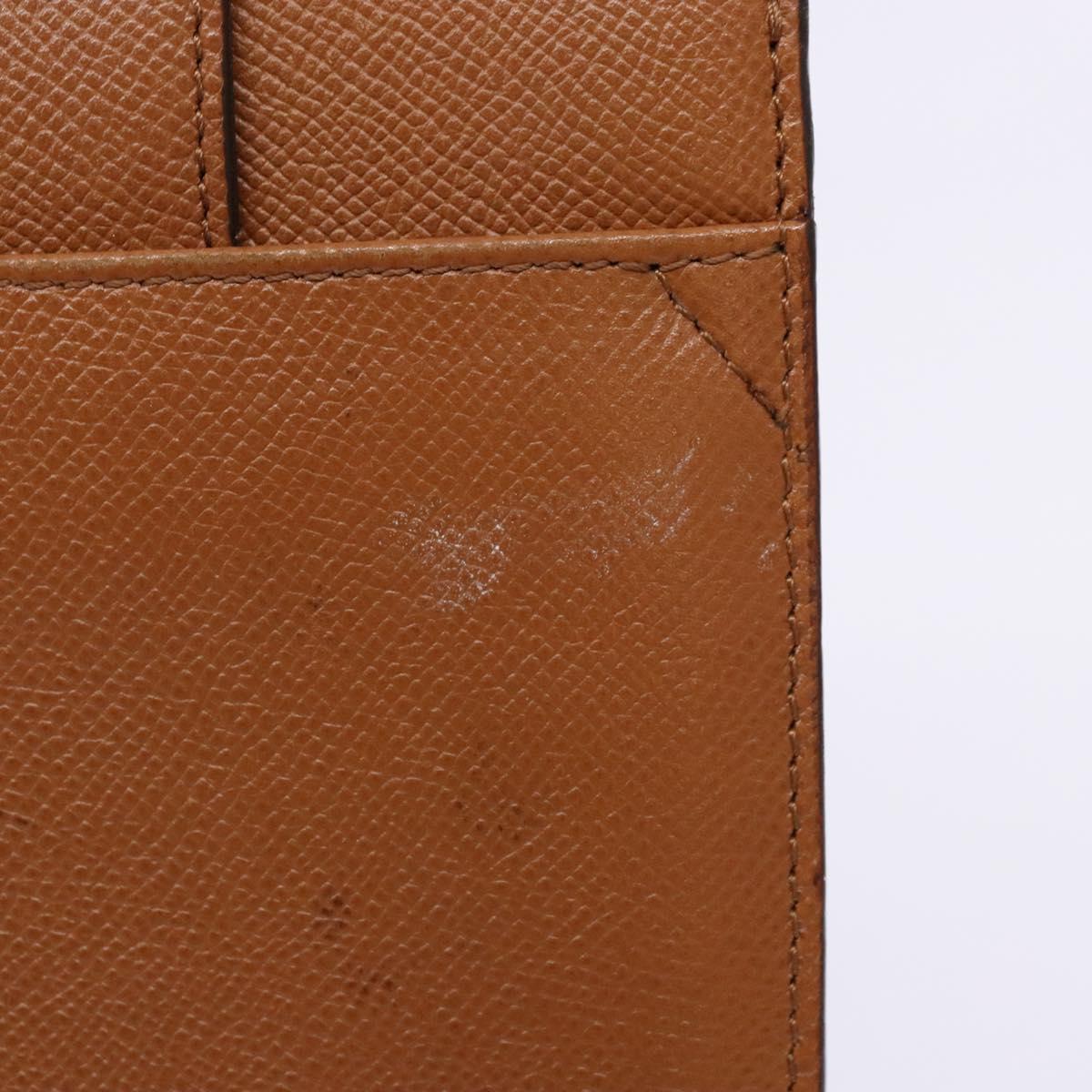 BVLGARI Hand Bag Leather Brown Gold Auth 138226