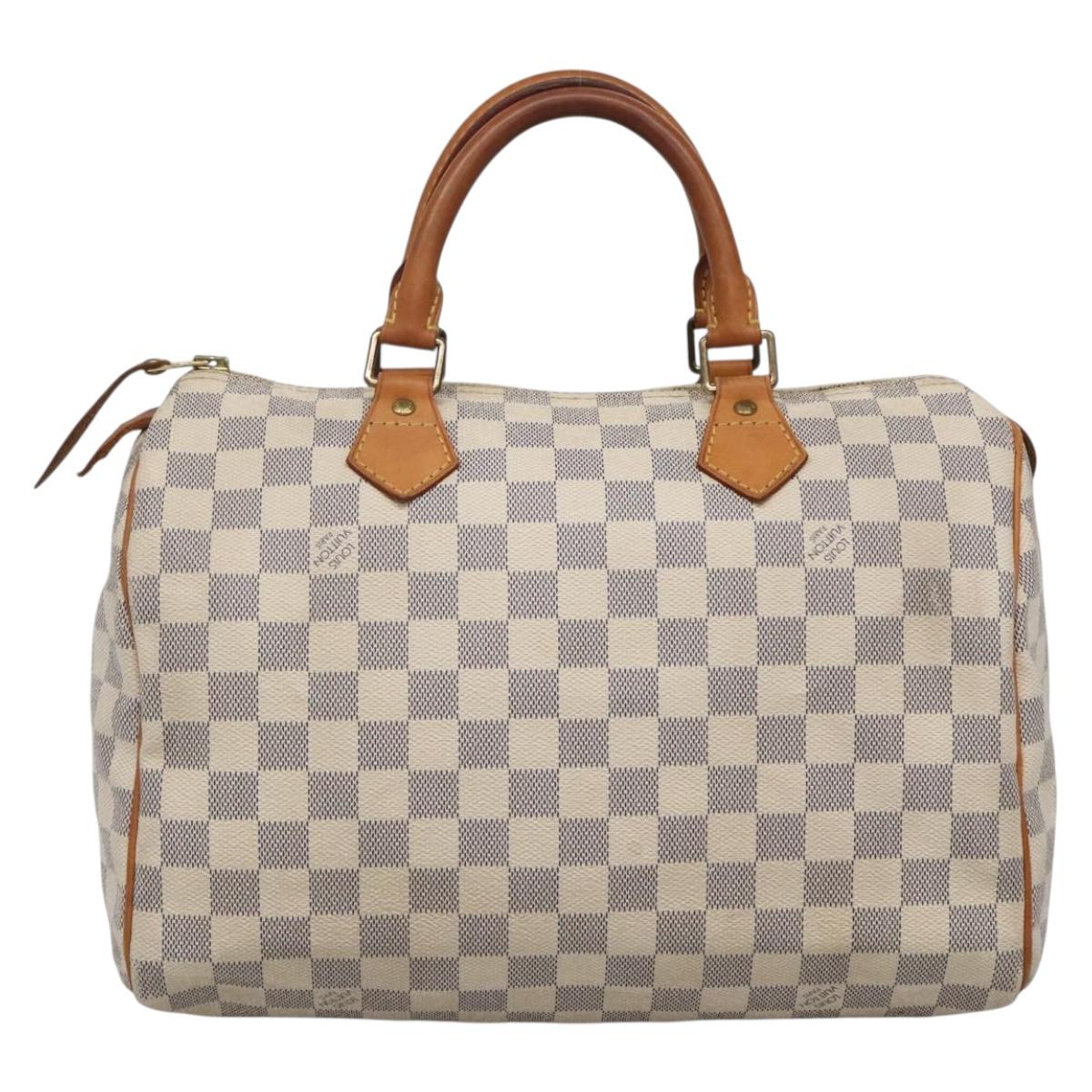 LOUIS VUITTON Damier Azur Speedy 30 Hand Bag N41533 LV Auth 138230