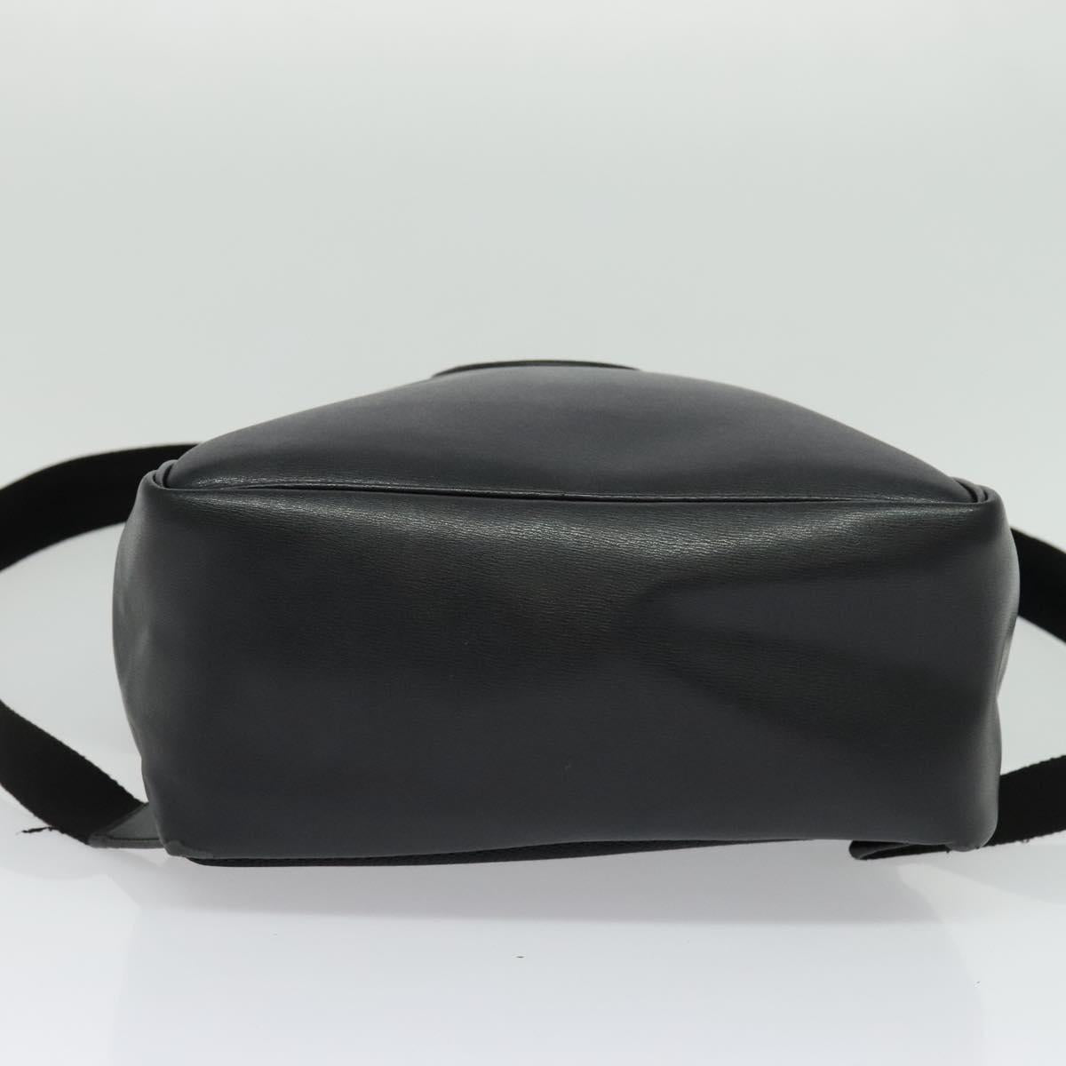Salvatore Ferragamo Gancini Backpack Leather Black Silver Auth 138252