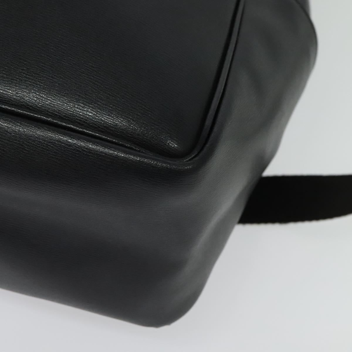 Salvatore Ferragamo Gancini Backpack Leather Black Silver Auth 138252