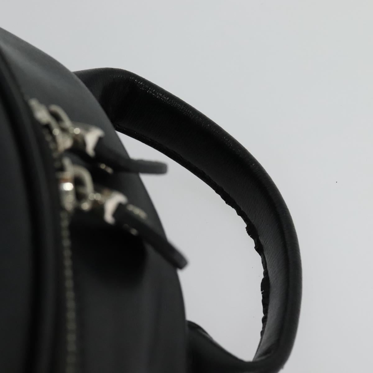 Salvatore Ferragamo Gancini Backpack Leather Black Silver Auth 138252