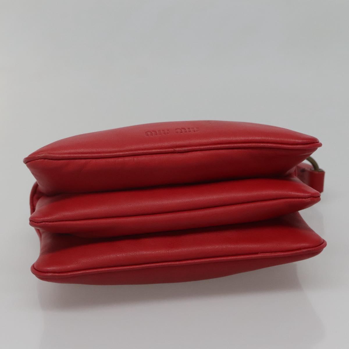 Miu Miu Hand Bag Leather Red Auth 138254