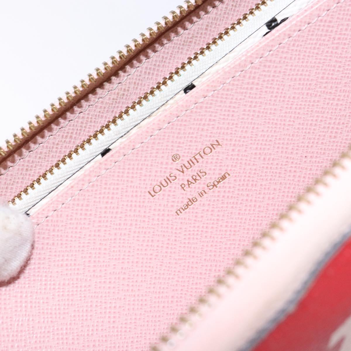 LOUIS VUITTON Monogram Giant Zippy Wallet Long Wallet Red M67550 LV Auth 138259