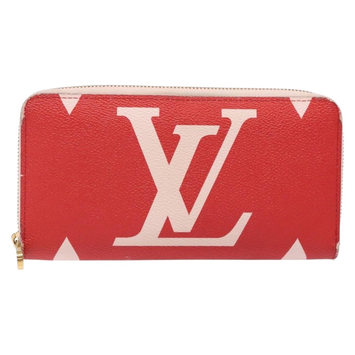 LOUIS VUITTON Monogram Giant Zippy Wallet Long Wallet Red M67550 LV Auth 138259