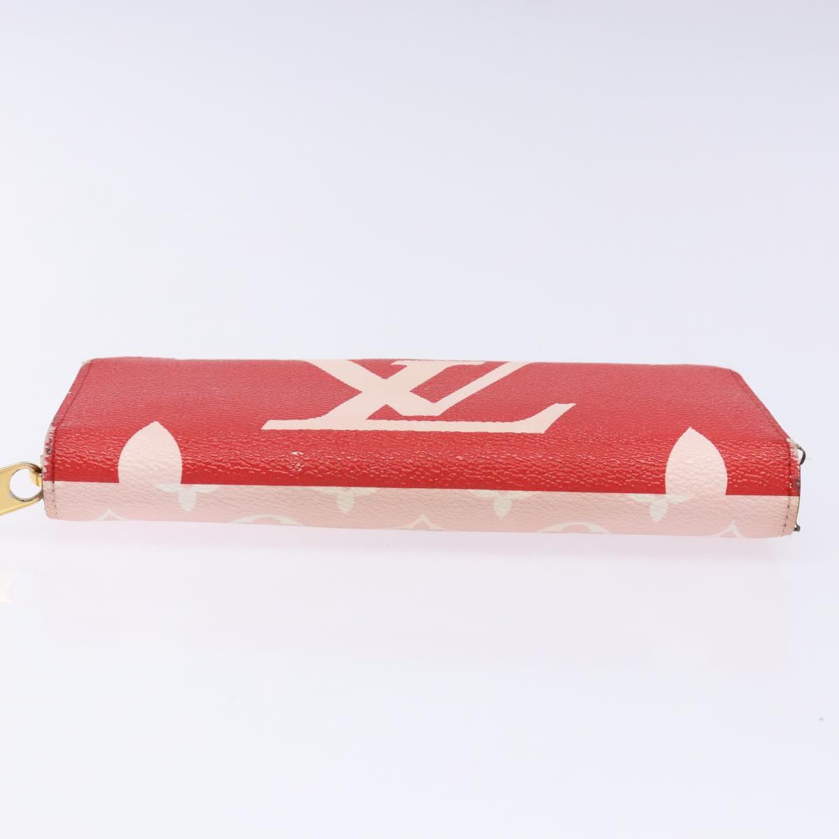 LOUIS VUITTON Monogram Giant Zippy Wallet Long Wallet Red M67550 LV Auth 138259