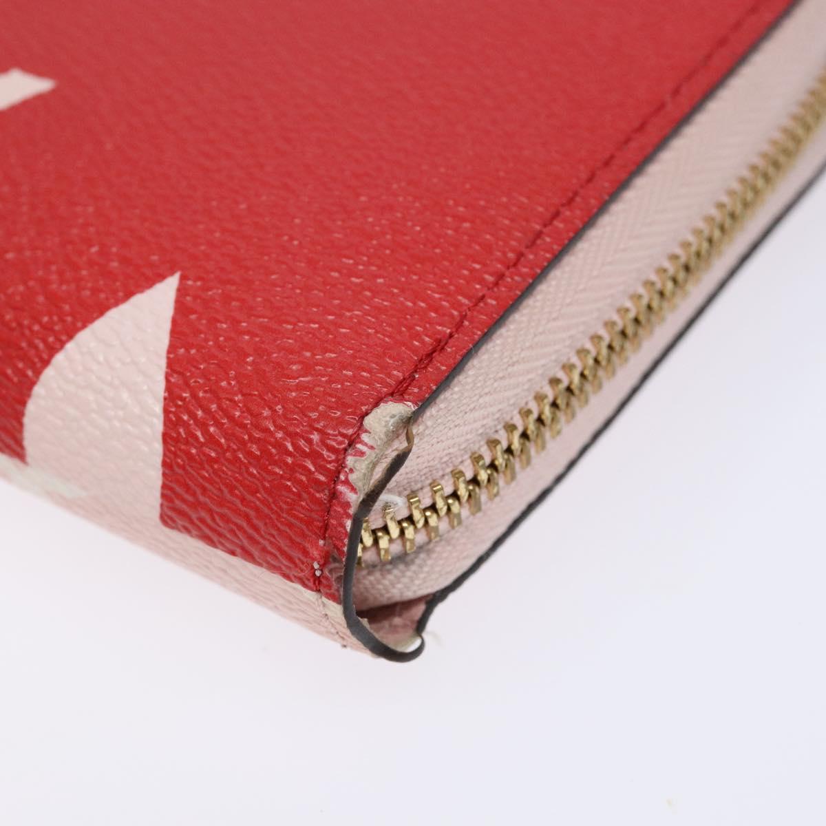 LOUIS VUITTON Monogram Giant Zippy Wallet Long Wallet Red M67550 LV Auth 138259