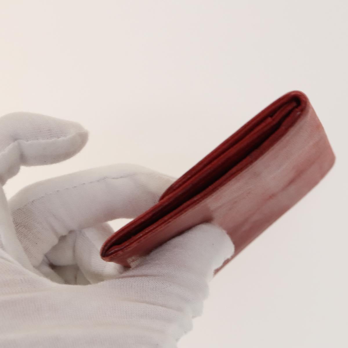 CHANEL Wallet Leather 2Set Red Black CC Auth 138264