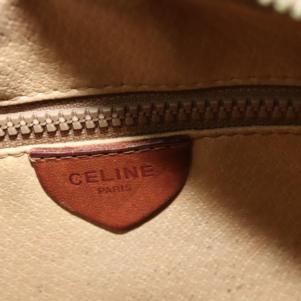 CELINE Macadam Canvas Shoulder Bag Beige Auth 138274