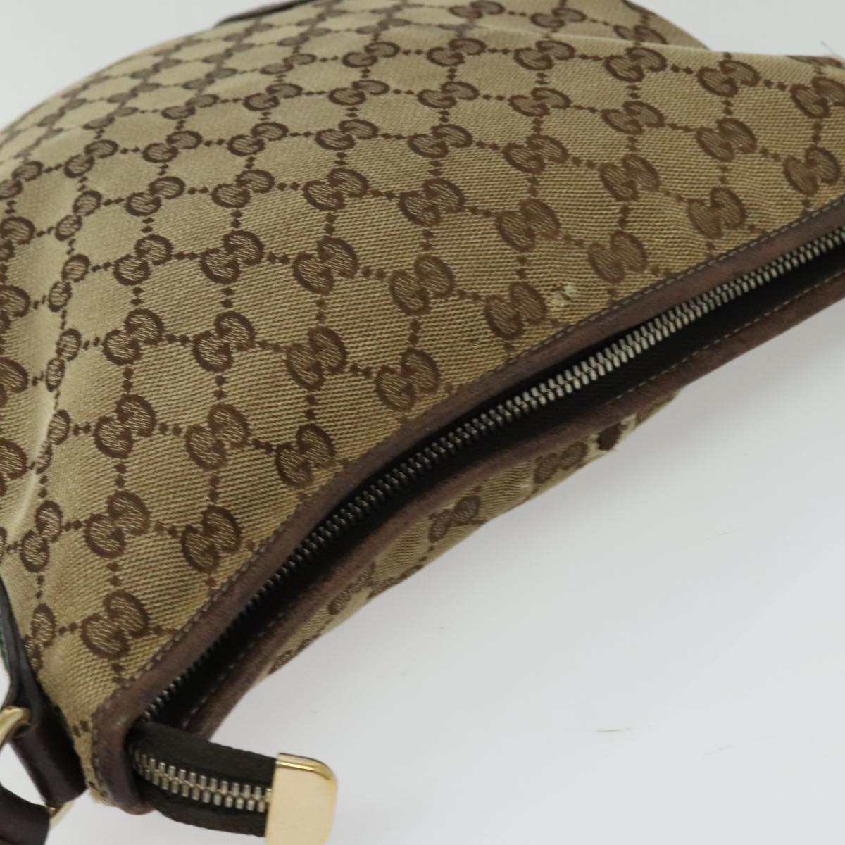 GUCCI GG Canvas Web Sherry Line Shoulder Bag Beige Red Green Auth 138289