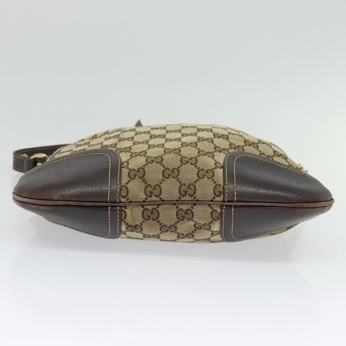 GUCCI GG Canvas Web Sherry Line Shoulder Bag Beige Red Green Auth 138289