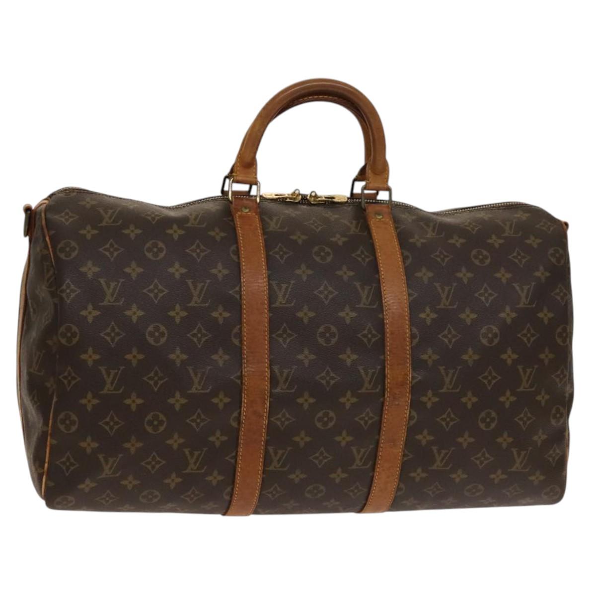 LOUIS VUITTON Monogram Keepall Bandouliere 50 Boston Bag M41416 LV Auth 138297