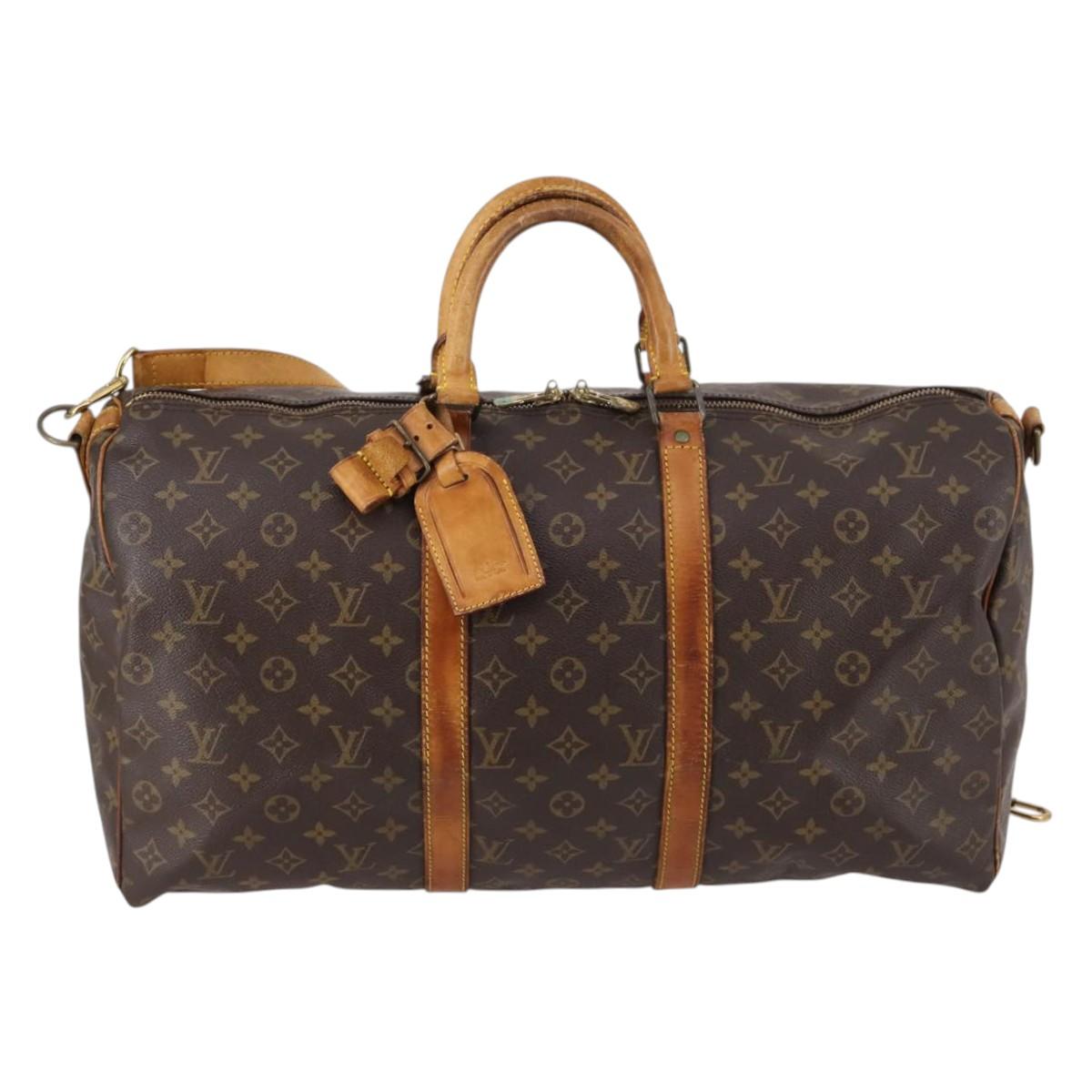 LOUIS VUITTON Monogram Keepall Bandouliere 50 Hand Bag M41416 LV Auth 138308