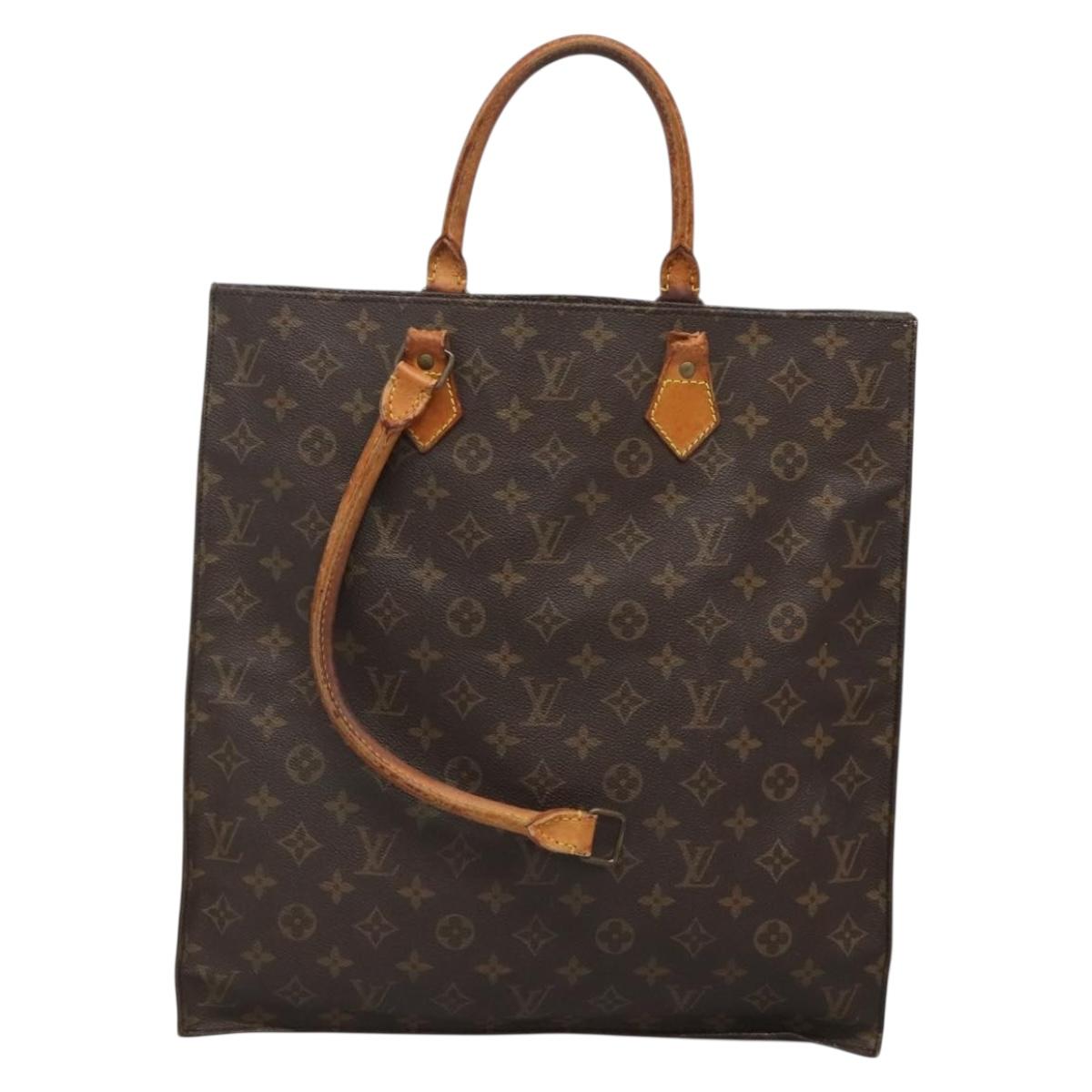 LOUIS VUITTON Monogram Sac Plat Hand Bag M51140 LV Auth 138313