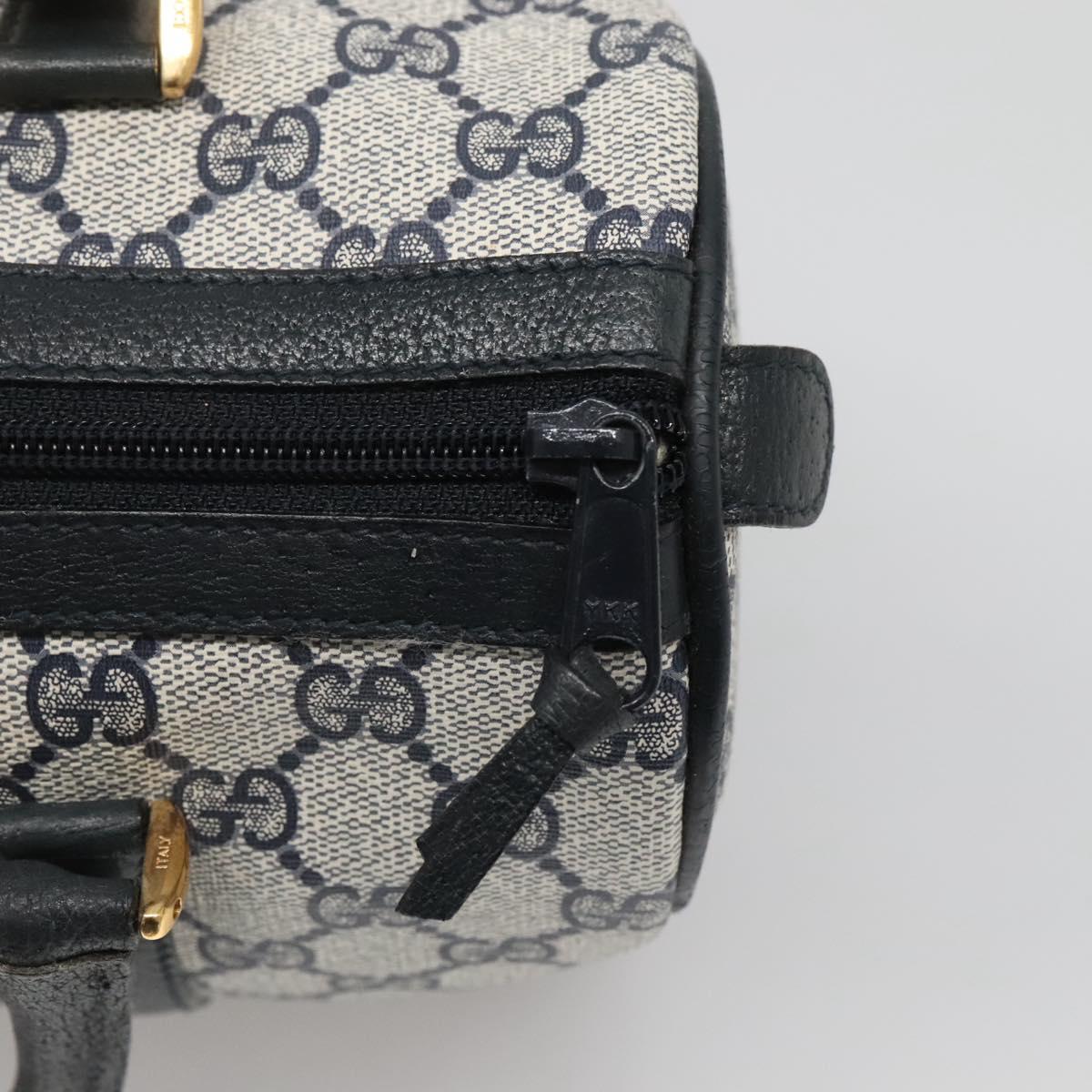 GUCCI GG Supreme Sherry Line Boston Bag PVC Navy Red gold 69 02 006 Auth 138326