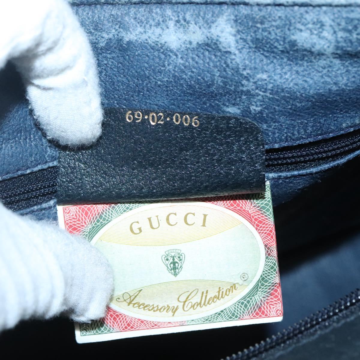 GUCCI GG Supreme Sherry Line Boston Bag PVC Navy Red gold 69 02 006 Auth 138326