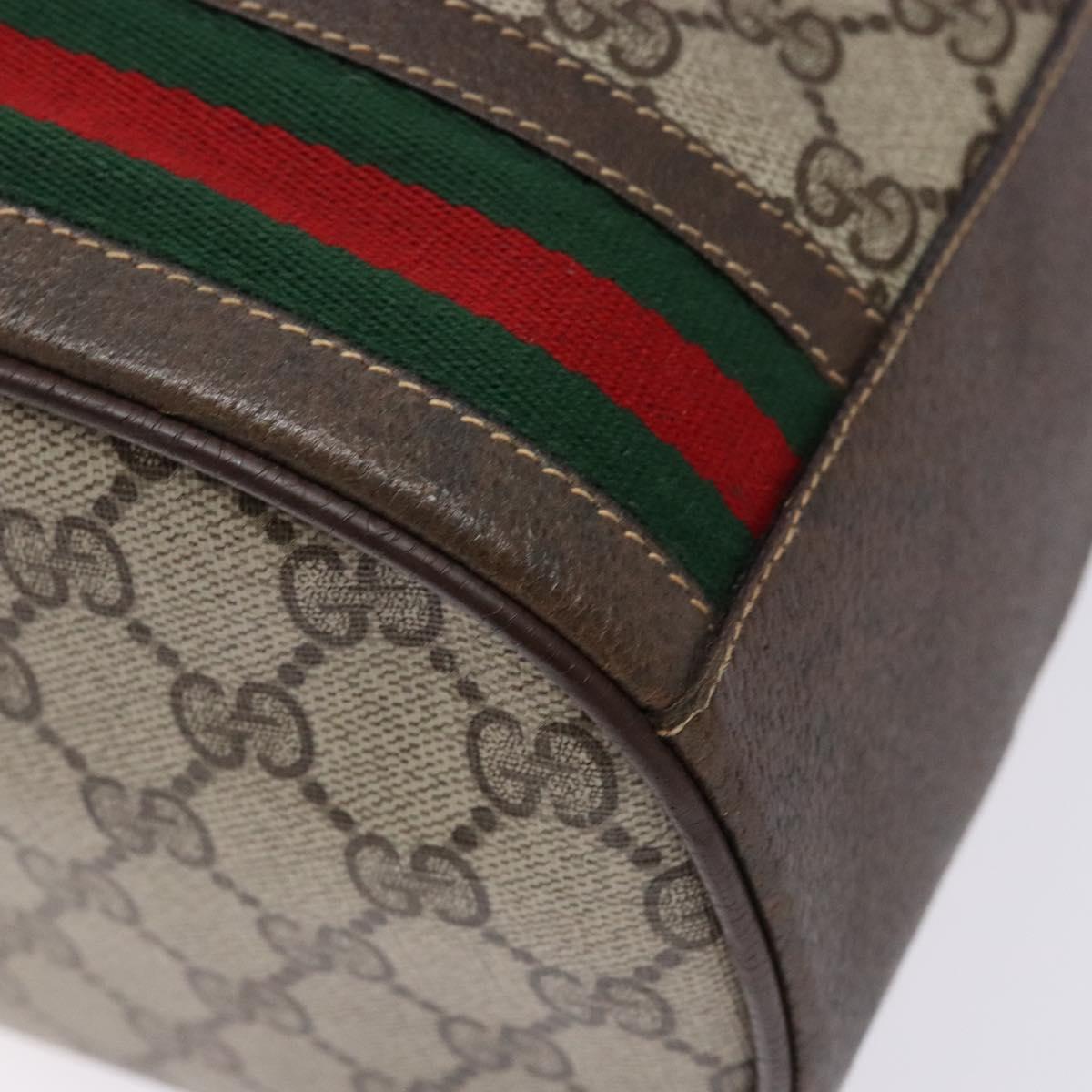 GUCCI GG Supreme Web Sherry Line Shoulder Bag PVC Beige 001 084 0850 Auth 138327