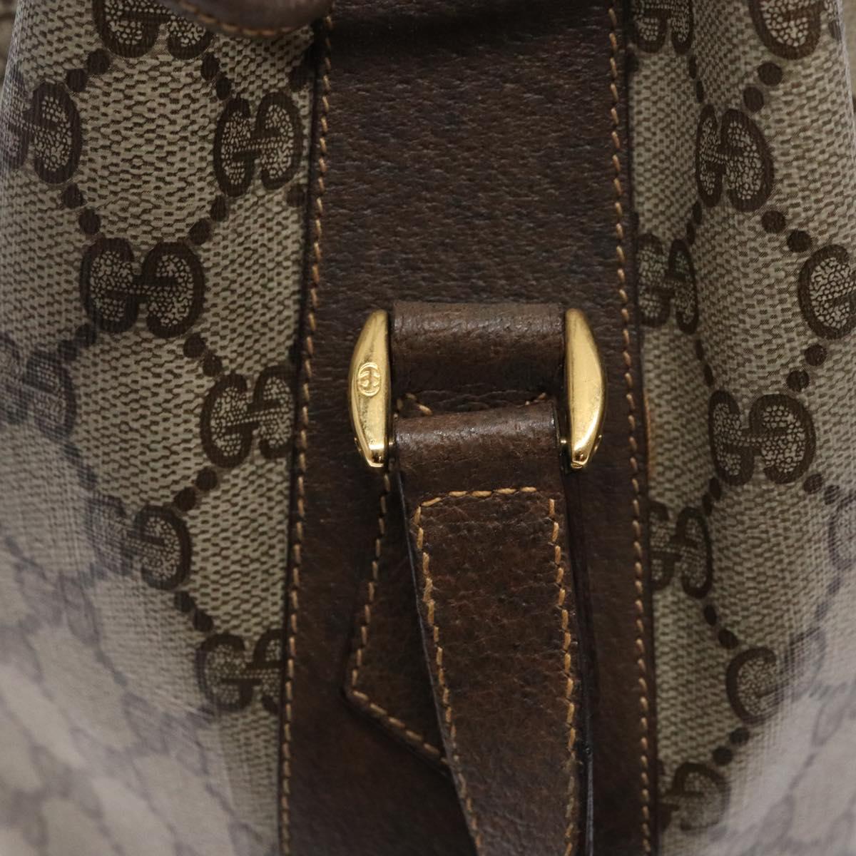 GUCCI GG Supreme Web Sherry Line Shoulder Bag PVC Beige 001 084 0850 Auth 138327