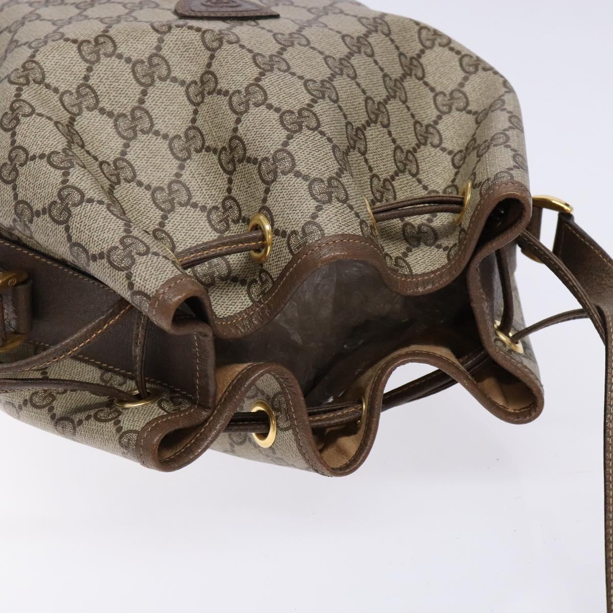 GUCCI GG Supreme Web Sherry Line Shoulder Bag PVC Beige 001 084 0850 Auth 138327