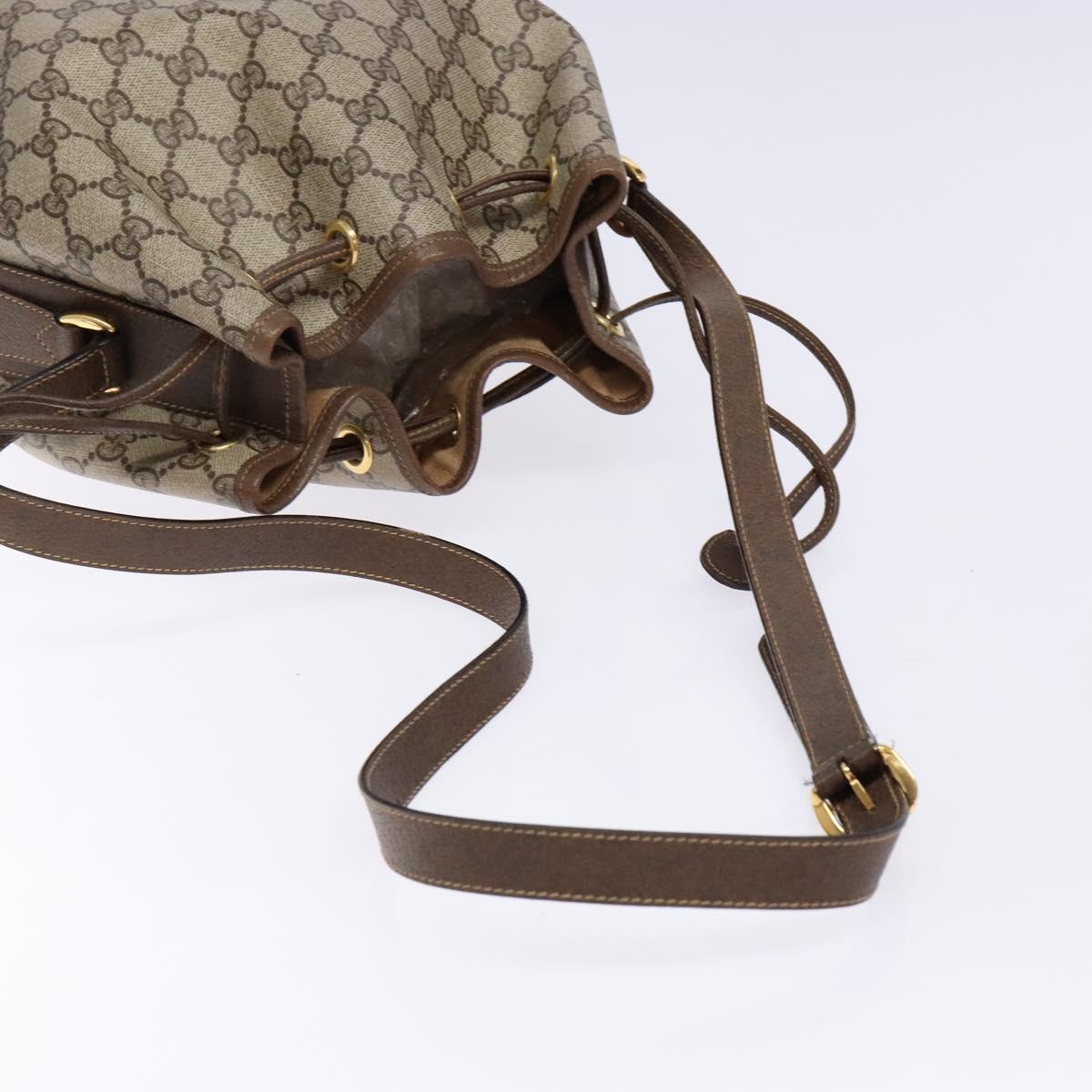 GUCCI GG Supreme Web Sherry Line Shoulder Bag PVC Beige 001 084 0850 Auth 138327
