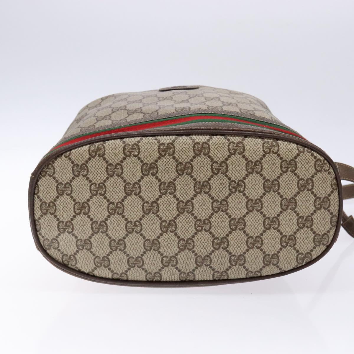 GUCCI GG Supreme Web Sherry Line Shoulder Bag PVC Beige 001 084 0850 Auth 138327