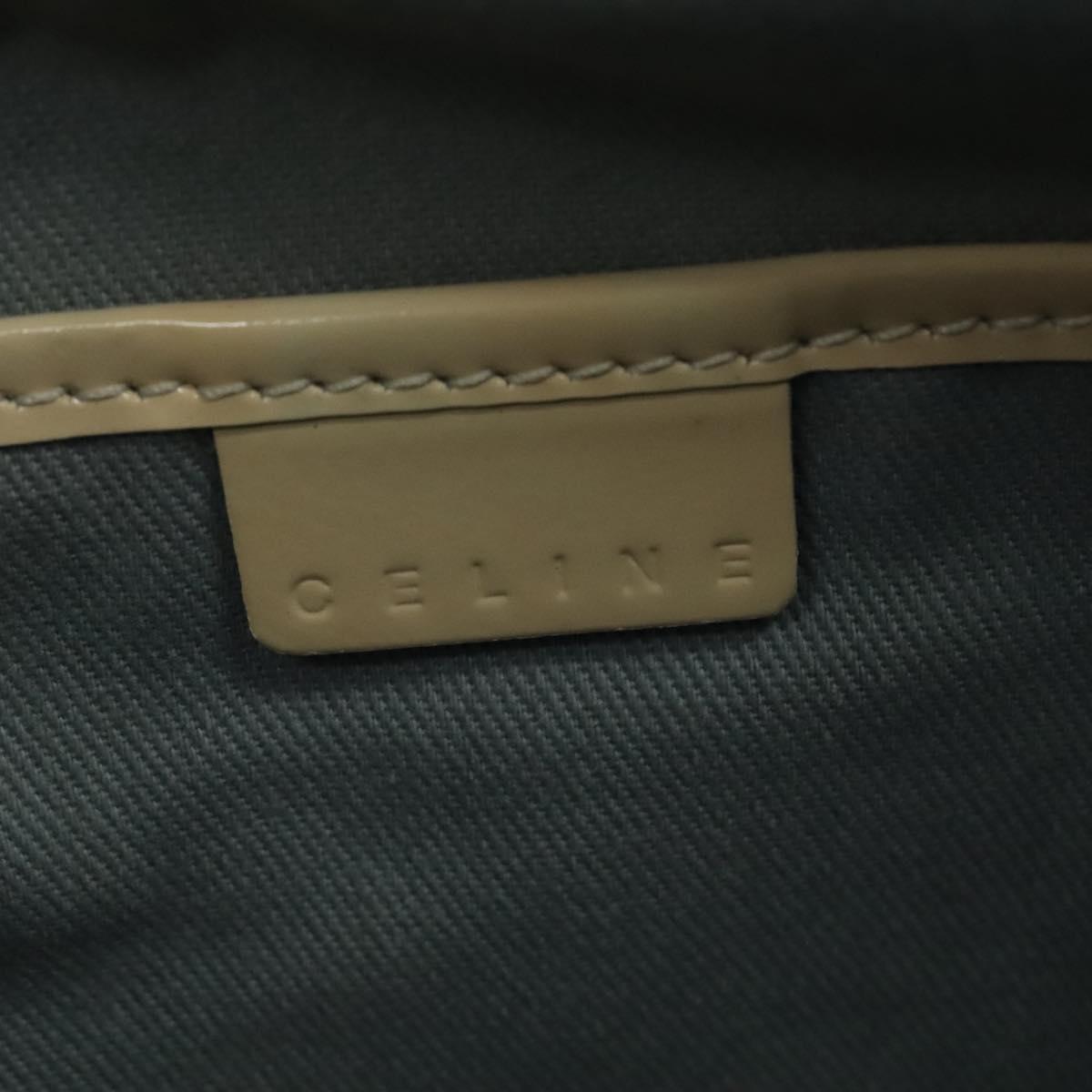 CELINE Macadam Canvas Shoulder Bag Light Blue Silver Auth 138328