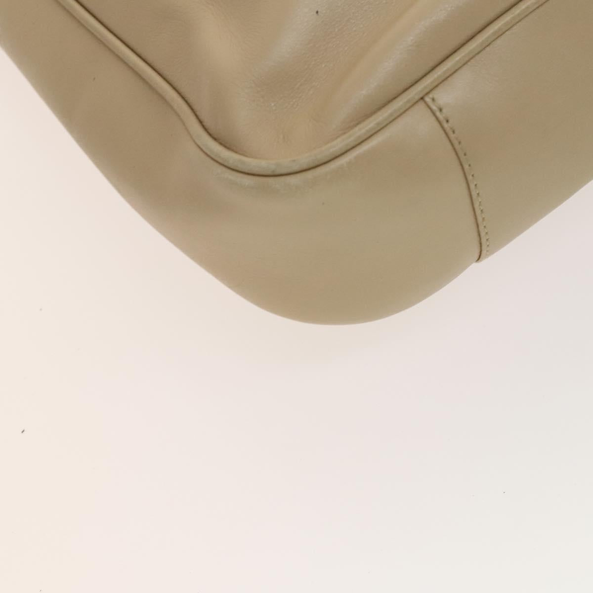 GUCCI Bamboo Shoulder Bag Leather 2way Beige Gold 001 2113 1577 Auth 138340