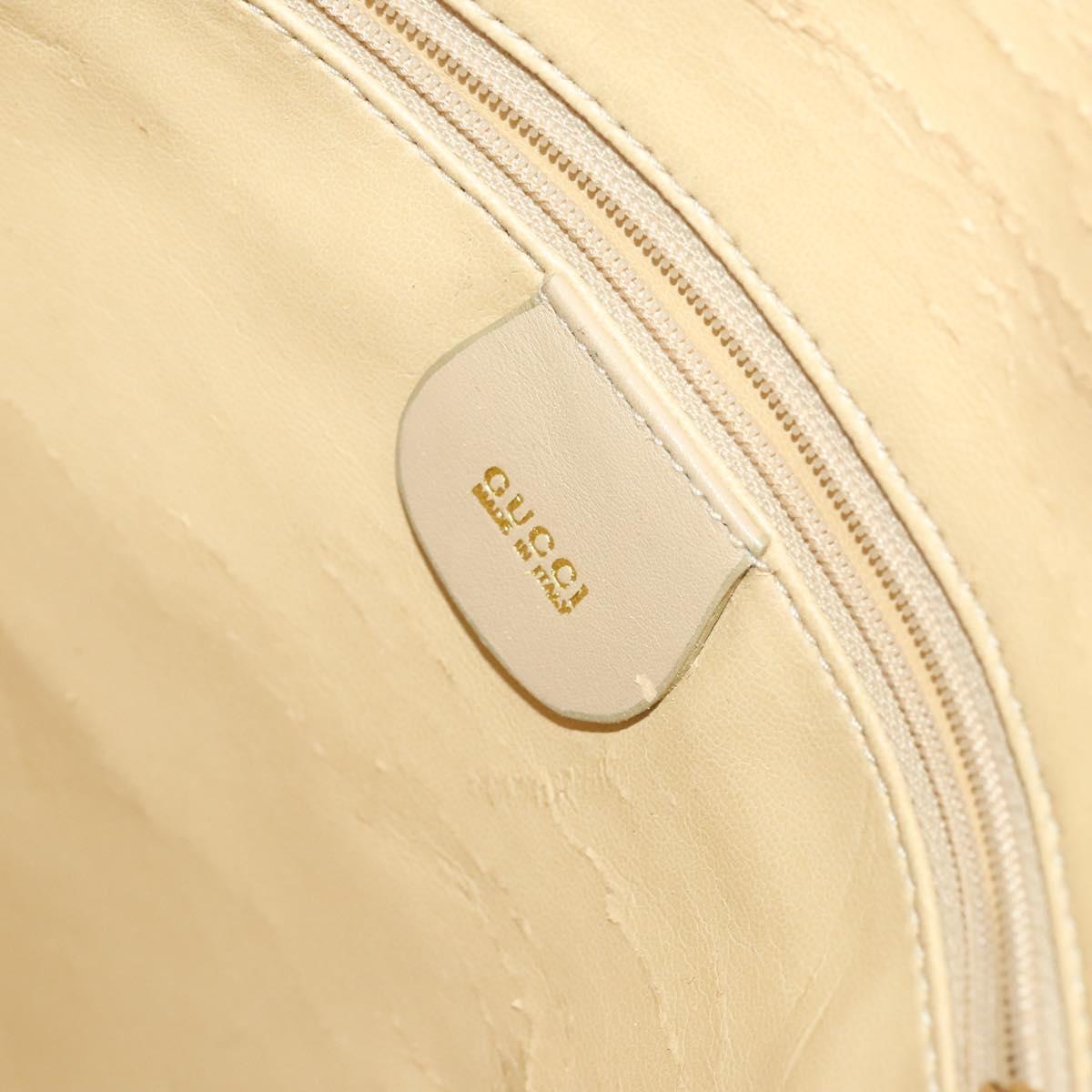 GUCCI Bamboo Shoulder Bag Leather 2way Beige Gold 001 2113 1577 Auth 138340