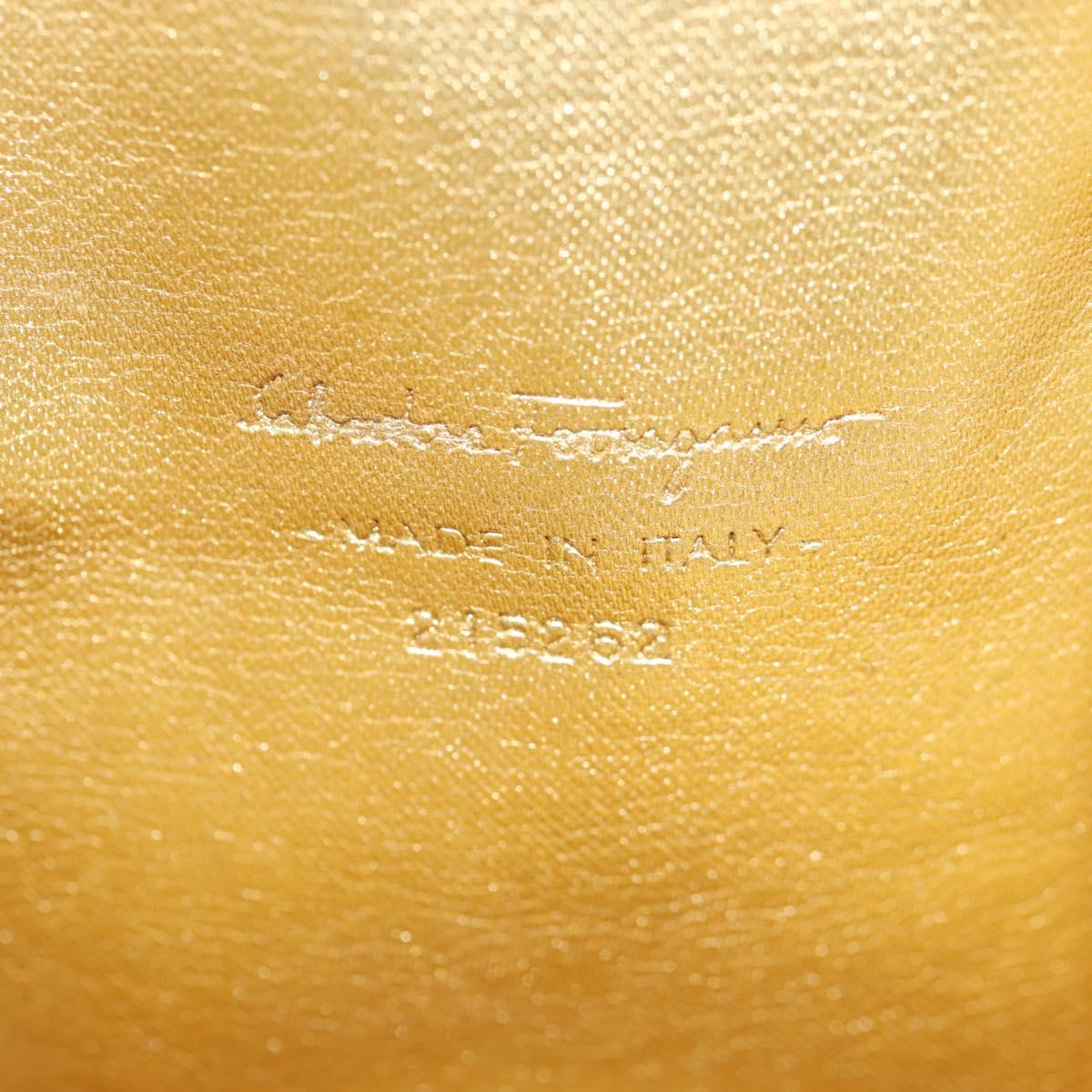 Salvatore Ferragamo Hand Bag Plastic Clear Gold Auth 138346A