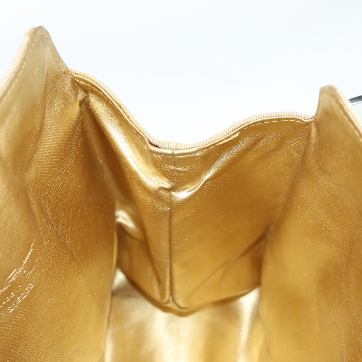 Salvatore Ferragamo Hand Bag Plastic Clear Gold Auth 138346A