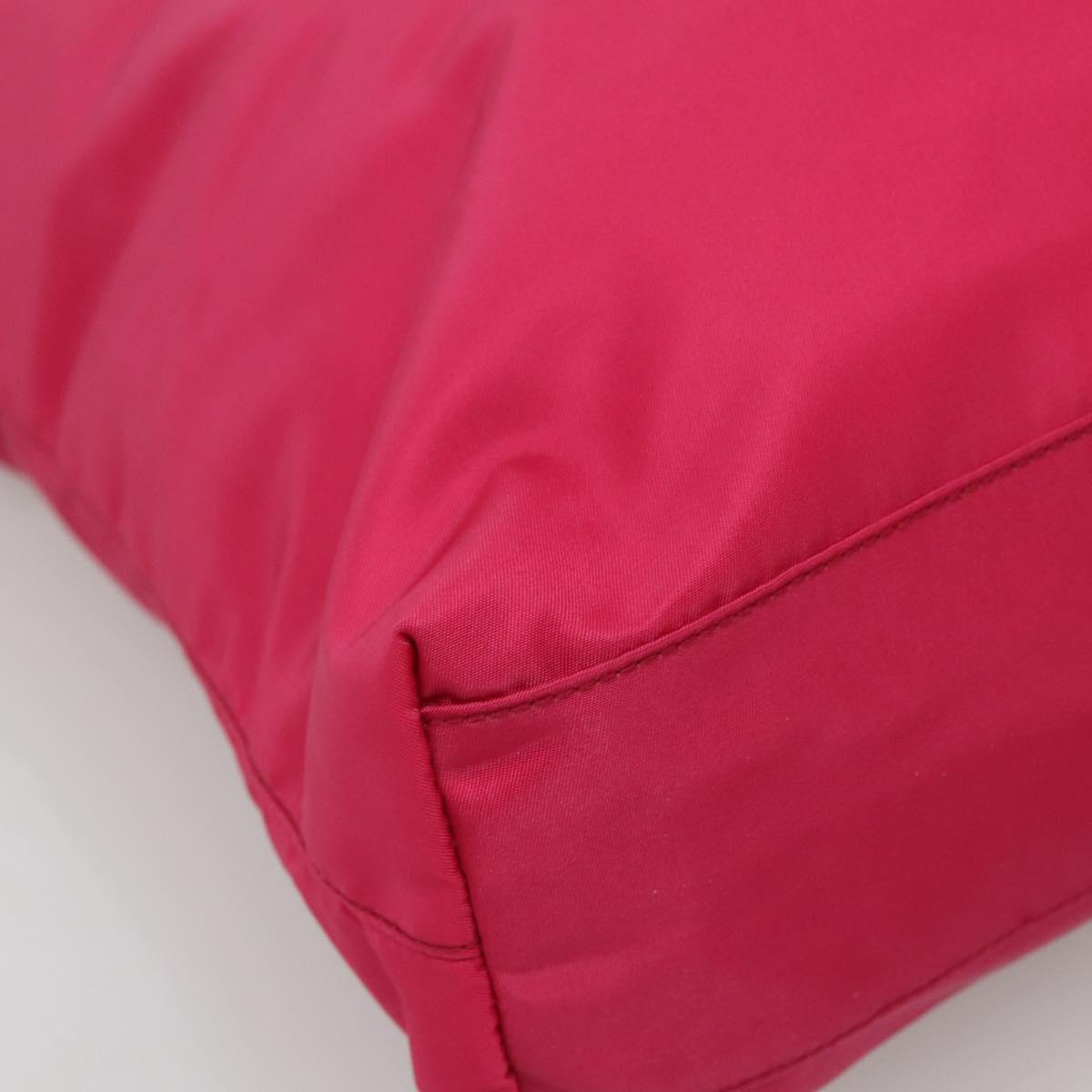 PRADA Tote Bag Nylon 2way Pink Silver Auth 138350