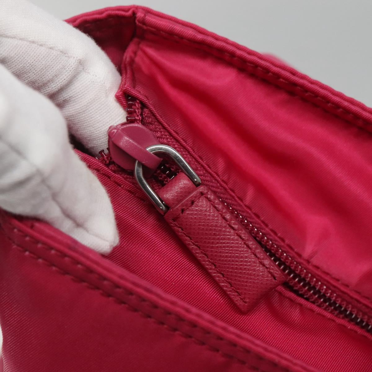 PRADA Tote Bag Nylon 2way Pink Silver Auth 138350