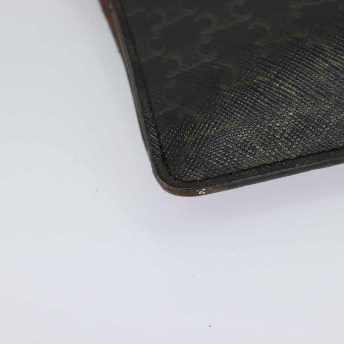 CELINE Triomphe Cell Phone Case Shoulder Bag PVC Black Auth 138351