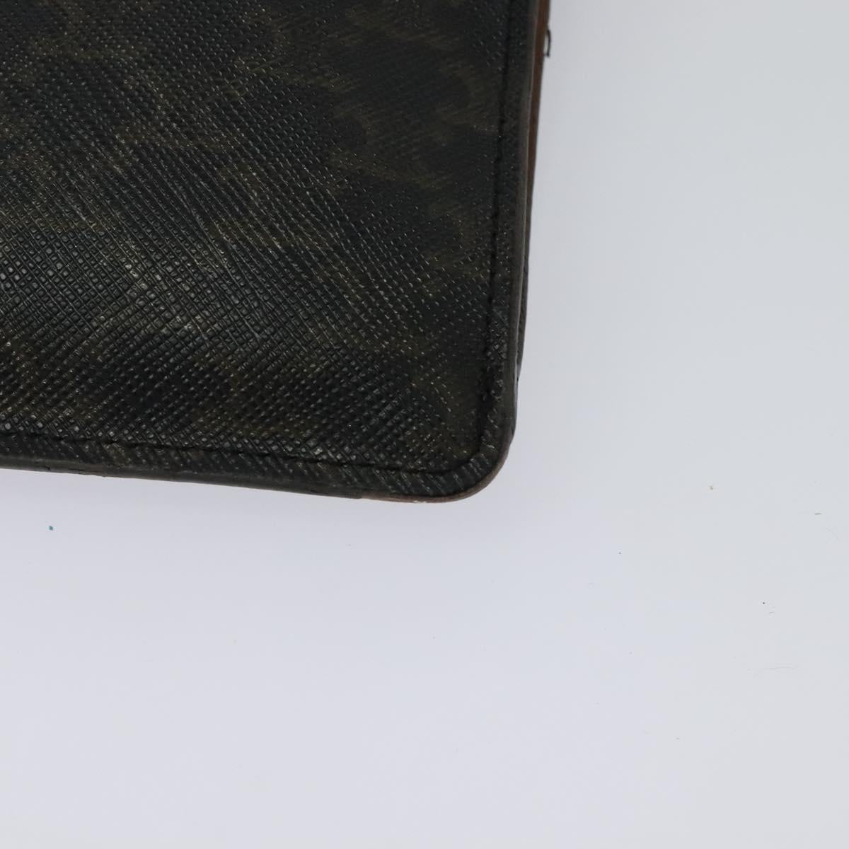 CELINE Triomphe Cell Phone Case Shoulder Bag PVC Black Auth 138351