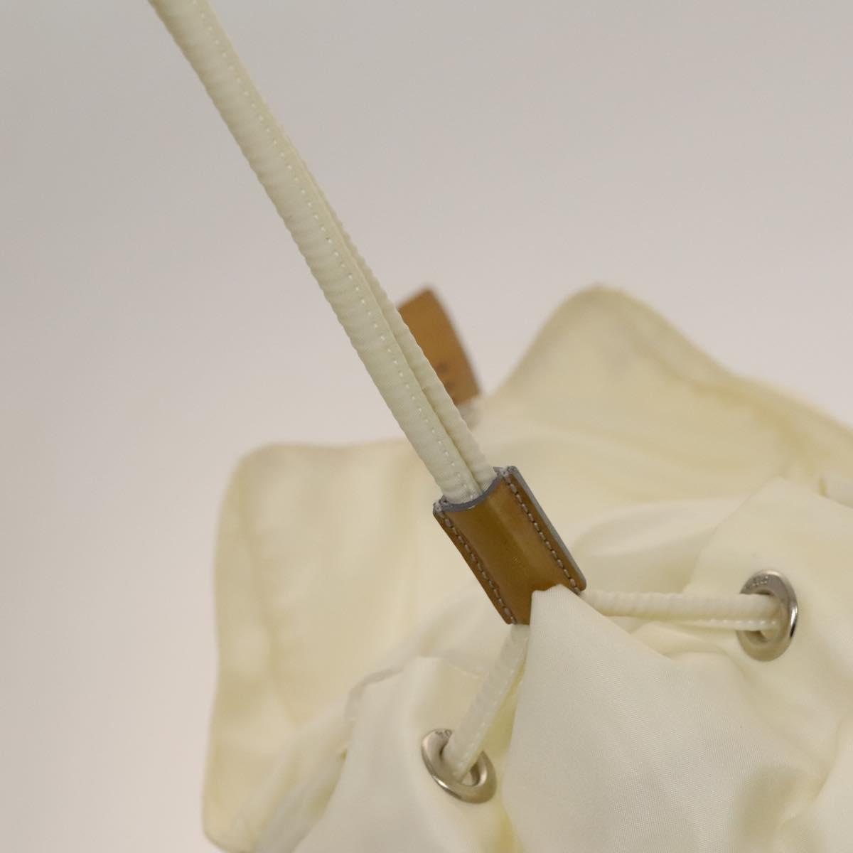 PRADA Backpack Nylon White Silver Auth 138353