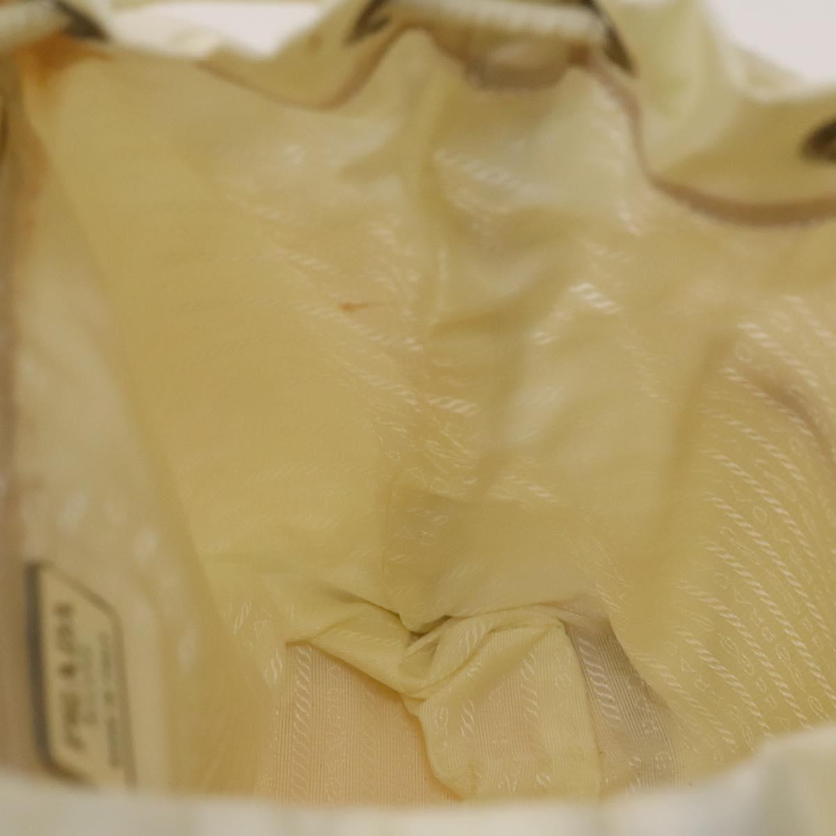 PRADA Backpack Nylon White Silver Auth 138353